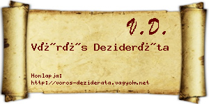 Vörös Dezideráta névjegykártya