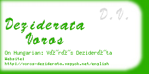 deziderata voros business card